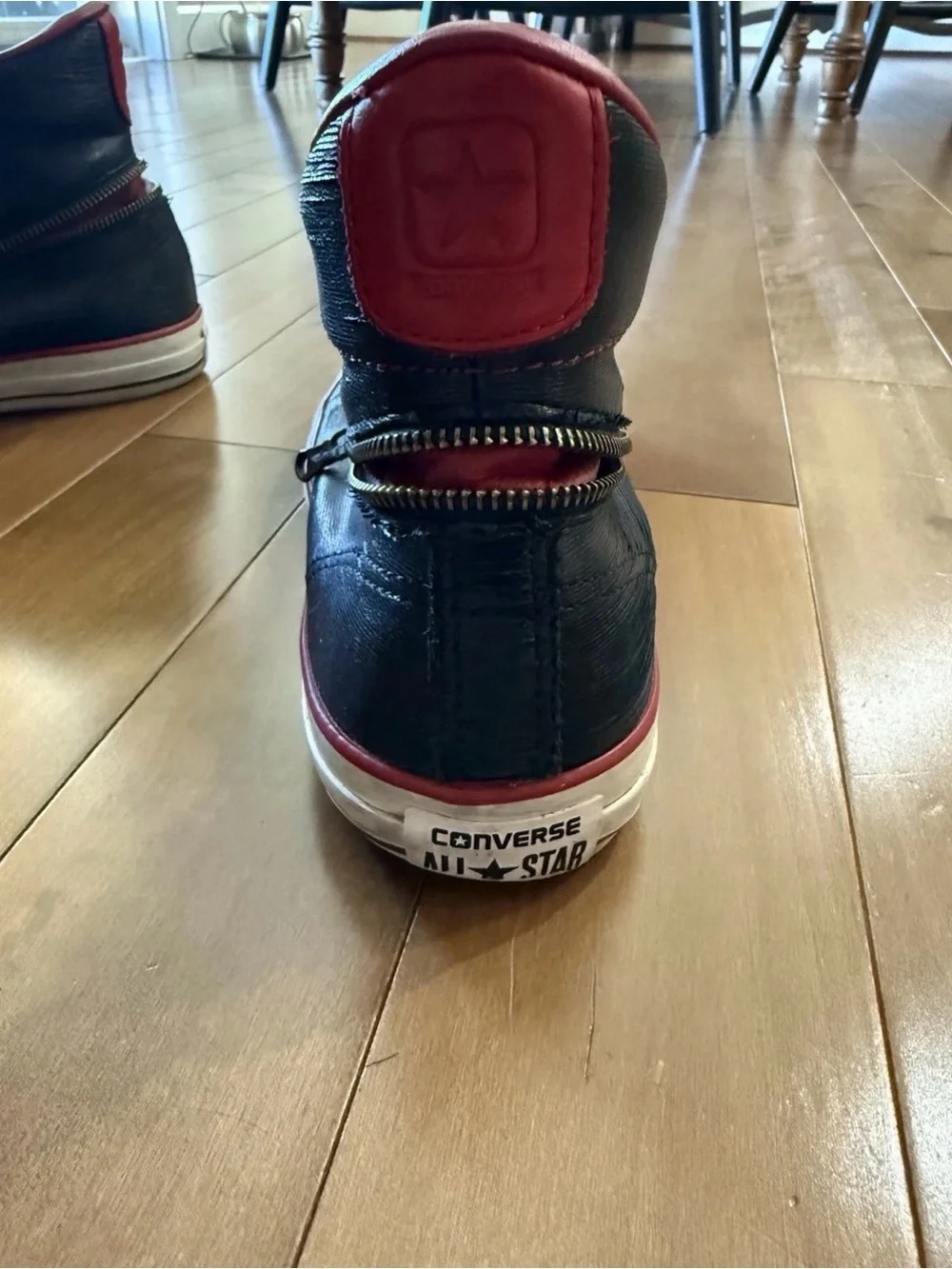 Rare John Varvatos Converse Black Leather High Top Shoes 9.5 Y2K Alt Grunge - Picture 4 of 12